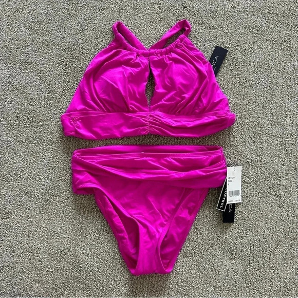 La Blanca Solid Mid Waist Swim Bottoms
